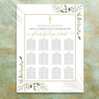 First Holy Communion Greenery Gold Seating Chart