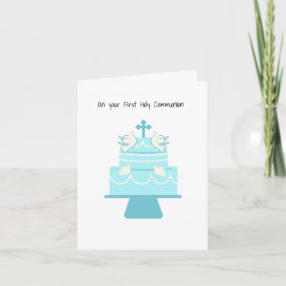 First Holy Communion Greeting Card-Communion Cake Card
