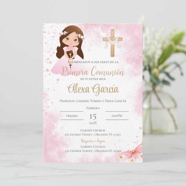 First Holy Communion Invitation (Standing Front)