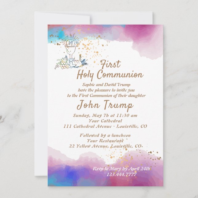 First Holy Communion Invitation (Front)