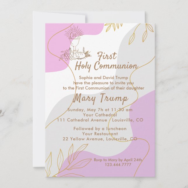 First Holy Communion Invitation (Front)