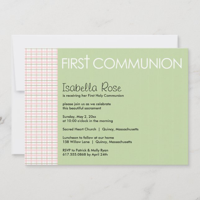 First Holy Communion Invitation (Front)