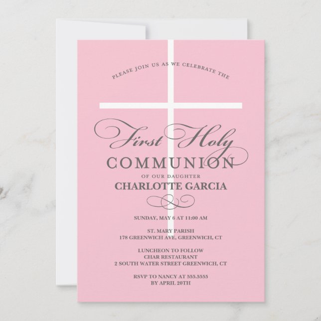 First Holy Communion Invitation Blue (Front)