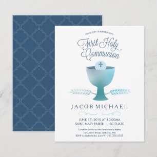 First Holy Communion Invitation Boy's Invite