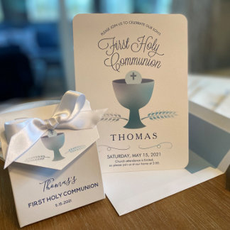 First Holy Communion Invitation Boy's Small Invite