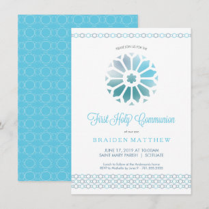 First Holy Communion Invitation Boys Trendy Invite