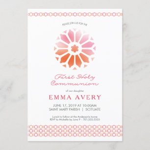 First Holy Communion Invitation, Girls Invite
