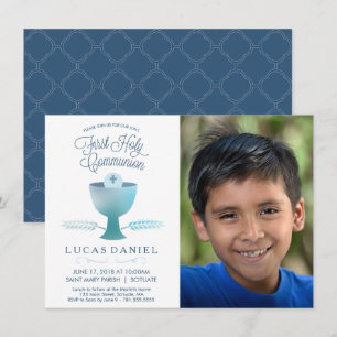 First Holy Communion Invitation - Picture, Boy