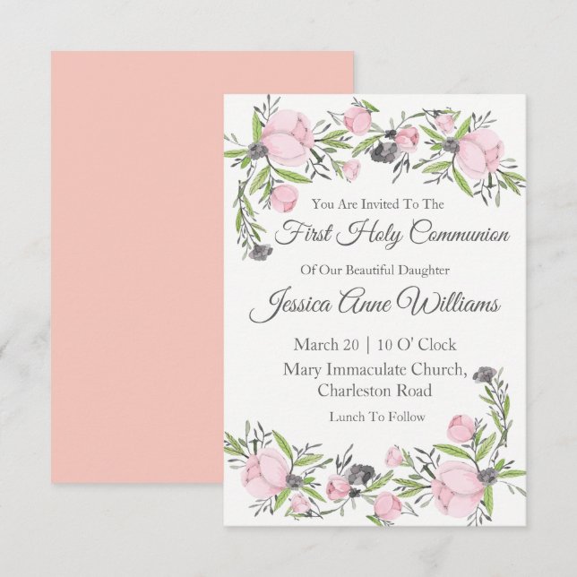 First Holy Communion Invitations (Front/Back)