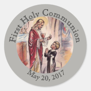 First Holy Communion Jesus Boy Eucharist Classic Round Sticker