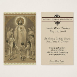 FIRST HOLY COMMUNION JESUS CHILDREN HOLY CARD