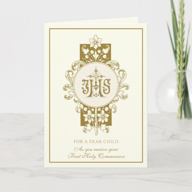 First Holy Communion Jesus Eucharist  Card (Front)