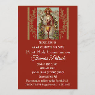 First Holy Communion Jesus Eucharist Invitations