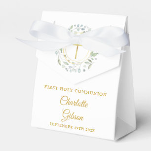First Holy Communion Laurel Greenery Garland Favor Box