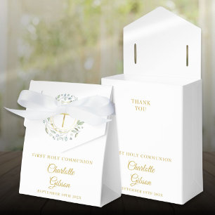 First Holy Communion Laurel Greenery Garland Favor Box