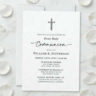 First Holy Communion Modern Elegant Invitation