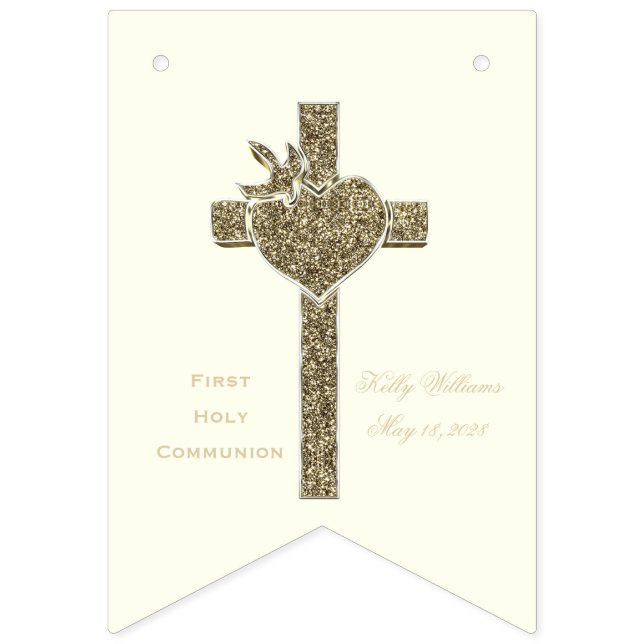 First Holy Communion or your Religious Event Cross Bunting Flags (First Flag)
