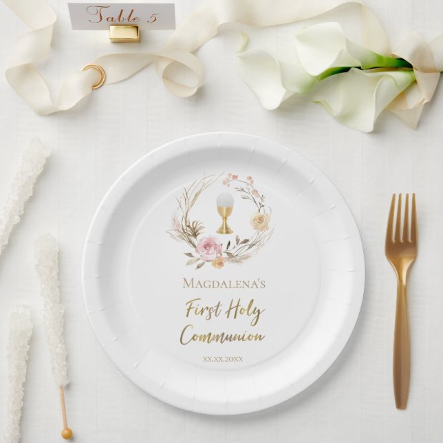 First Holy Communion Paper Plate (Wedding)