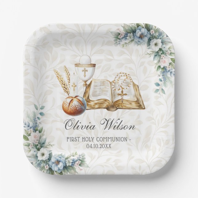 First Holy Communion Paper Plates (Front)