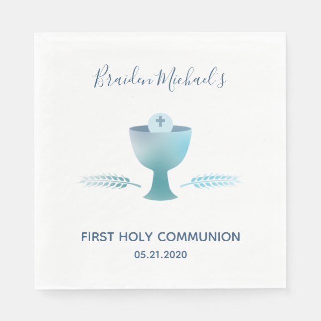 First Holy Communion Party - Dinner Napkin, Custom Napkin (Front)