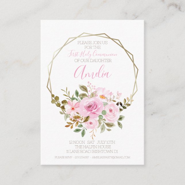 First Holy Communion Party Invitation  (Front)