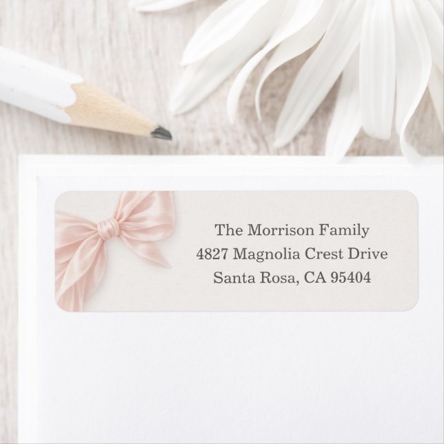 First Holy Communion Pink Bow Address (En situation)