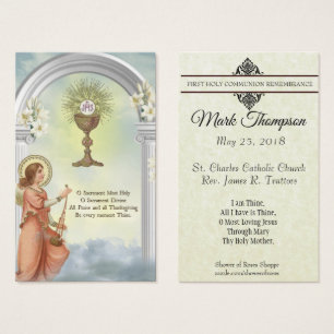FIRST HOLY COMMUNION REMEMBRANCE HOLY CARD