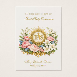 First Holy Communion Remembrance IHS Floral 