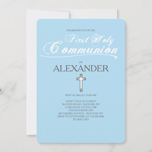 First Holy Communion Select Inv YOU PICK COLOR Invitation (Front)