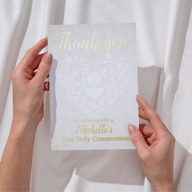 First Holy Communion Thank You Card (Complete the celebration of your child's First Holy Communion with this scripture thank you card!)
