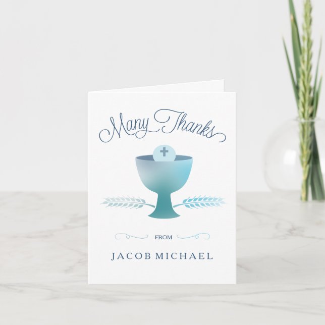 First Holy Communion Thank You Card - Custom (Front)