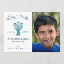 First Holy Communion Thank You Card - Photo, Boy