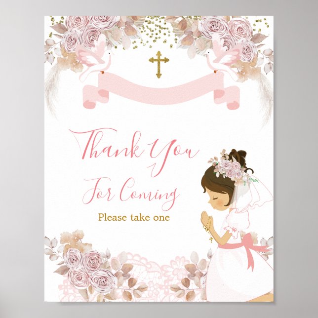 FIRST HOLY COMMUNION Thank you for coming Poster (Front)