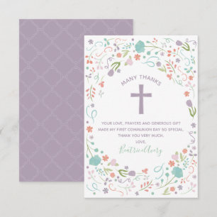First Holy Communion Thank You Note Card , Custom