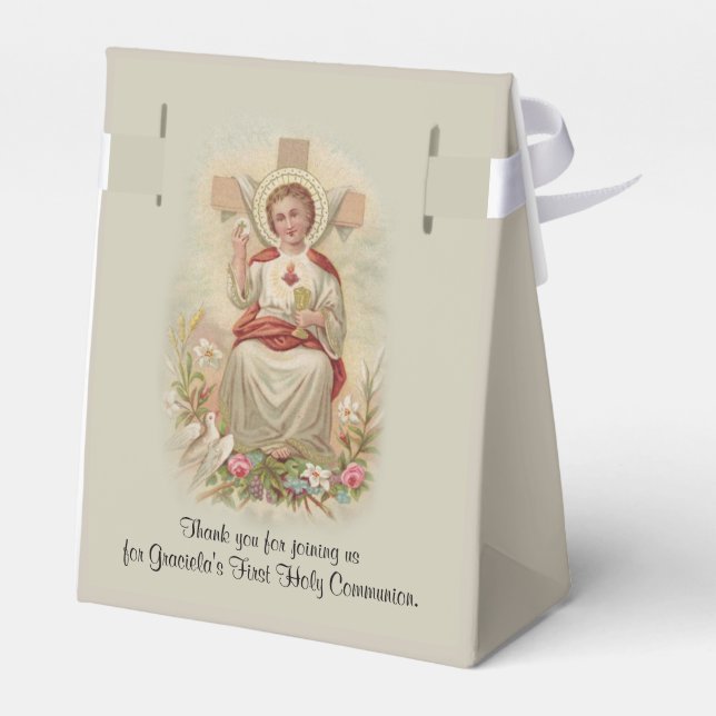 First Holy Communion Traditional Jesus Children Favor Box (Back Side)