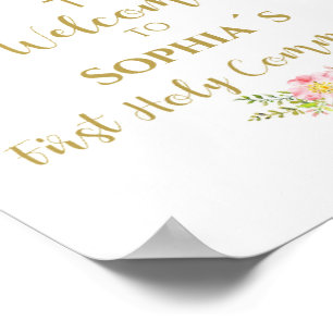 First holy communion welcome sign girl