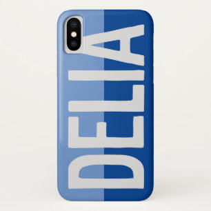 First Initial Plus Name Delia with Flowers Case-Mate iPhone Case