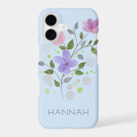 First Initial Plus Name Hannah with Flowers