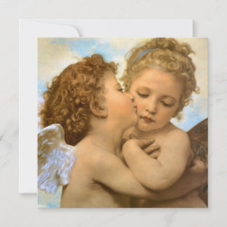 First Kiss (angel detail) by Bouguereau Invitation