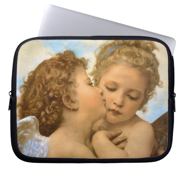 First Kiss (angel detail) by Bouguereau Laptop Sleeve (Front)