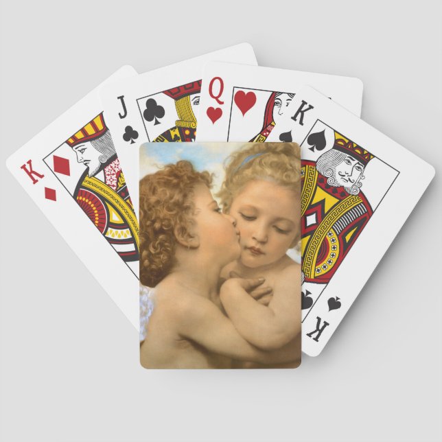 First Kiss (angel detail) by Bouguereau Playing Cards (Back)