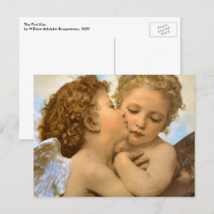 First Kiss (angel detail) by Bouguereau Postcard