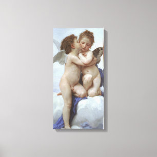 First Kiss by Bouguereau, Vintage Victorian Angels Canvas Print