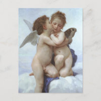 First Kiss by Bouguereau, Vintage Victorian Angels