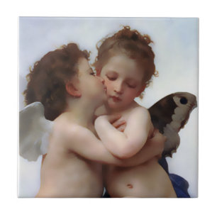 First Kiss Cherub Angel Gift Tile