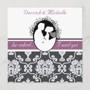 First Kiss Purple Customized Wedding Invitation