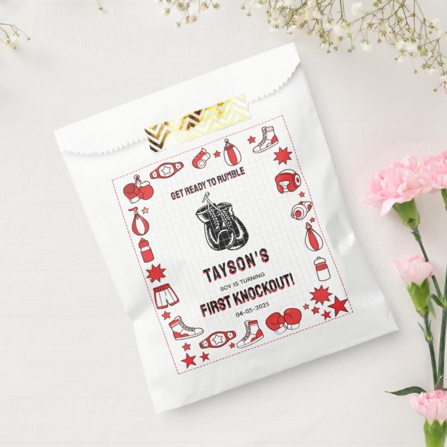 First Knockout Boxing 1st Birthday – Fun Kids  Favour Bag (Sealed)