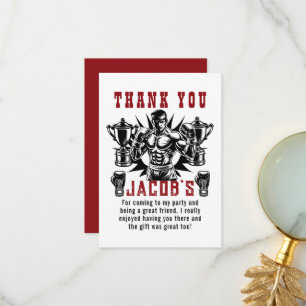  First Knockout Boxing Birthday Party Thank You Card