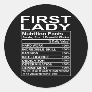 First Lady Church Appreciation Classic Round Sticker