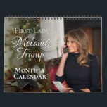 First Lady Melania Trump 2025 Photo Monthly Wall Calendar<br><div class="desc">Show your patriotism and American pride with this beautiful and elegant First Lady Melania Trump Wall Calendar. Celebrate the re-election of 45th and 47th President Donald J Trump, and first lady Melania Trump with this lovely gift for a Trump supporter or proud Patriot! Features full-colour photos of First Lady Melania...</div>